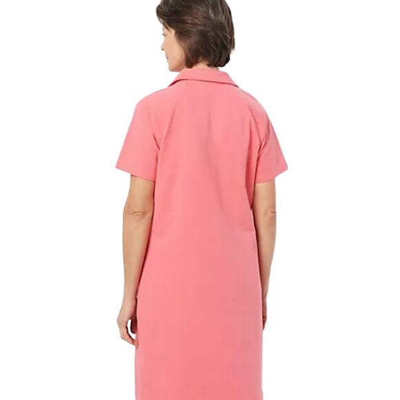 Sport Savvy French Terry Polo Collar Zip Raglan Sleeve Dress CORAL NWOT SIZE XL - Picture 2 of 9